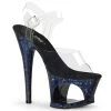 Pleaser Shoes By Pleaser USA 7 Inch Heels MOON-708HSP Pleaser Shoes Clearance Sale Midnight Blue Stripper Shoe