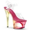 Pleaser Shoes By Pleaser USA MOON-708MCTPleaser Shoes Clearance Pink Tinted Pole Dancing Shoes 7 Inch Heels