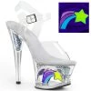 Pleaser Shoes By Pleaser USA MOON-708RSS Pleaser Shoes Clearance Shooting Star Stripper Shoe 7 Inch Heels
