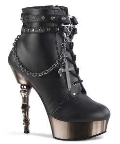 Demonia Shoes Halloween Costume Footwear MUERTO-1001 Demonia Boots Finger Bone Heel Ankle Boots