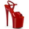 Pleaser Shoes By Pleaser USA NAUGHTY-809 Pleaser Shoes Red Patent Comfort Exotic Dancer Shoe 8 Inch Heels