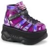 NEPTUNE-100 Demonia Shoes Purple Festival Boots