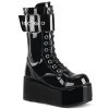 PETROL-150 Demonia Shoes Gothic Platform Calf Boot Unisex Demonia Footwear