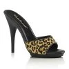 Fabulicious Shoes By Pleaser USA POISE-501FUR Leopard Stiletto Heel Slide Sandal