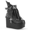 Women's Demonia Footwear POISON-107 Demonia Shoes Gothic Wedge Boot