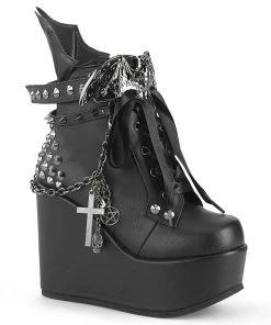 Women's Demonia Footwear POISON-107 Demonia Shoes Gothic Wedge Boot
