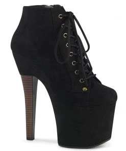 Pleaser Shoes By Pleaser USA RADIANT-1005 Pleaser Faux Suede Platform Ankle High Stripper Bootie