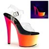 Pleaser Shoes By Pleaser USA RAINBOW-308UV Pleaser Shoe UV Reactive Exotic Dancer Shoes 7 Inch Heels