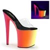 Pleaser Shoes By Pleaser USA RAINBOW-801UV Pleaser Shoes Neon Blacklight Light Reactive Exotic Dancer Shoes 8 Inch Heels