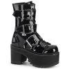 RANGER-308 Demonia Shoes Patent Gothic Boots Women's Demonia Footwear