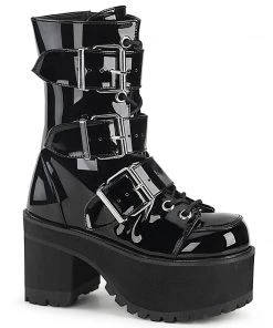RANGER-308 Demonia Shoes Patent Gothic Boots Women's Demonia Footwear