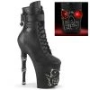 Pleaser Shoes By Pleaser USA RAPTURE-1020STR-LT Pleaser Shoes Light UP Eyes Skull Platform Stripper Boot