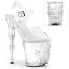 Pleaser Shoes By Pleaser USA 8 Inch Heels RAPTURE-808 Pleaser Shoe Clear Skull Platform Stripper Shoe