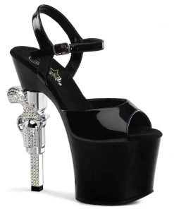 Pleaser Shoes By Pleaser USA REVOLVER-709 Pleaser Shoes Rhinestone Gun Stripper Shoes Halloween Costume Footwear