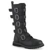 Demonia Shoes Unisex Demonia Footwear RIOT-18BK Demonia Shoe 18 Eyelet Punk Combat Boot