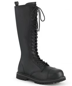 RIOT-20 Demonia Shoes Steel Toe Punk Knee Boot Unisex Demonia Footwear