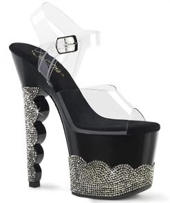 Pleaser Shoes By Pleaser USA SCALLOP-708-2RS Pleaser Shoes Clearance Bling Exotic Dancer Shoe