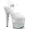 Pleaser Shoes By Pleaser USA SCALLOP-708-2RS Pleaser Shoes Silver Stripper SHoes