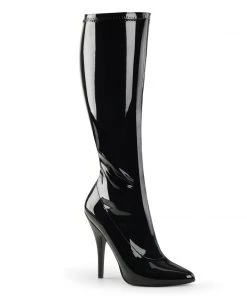 Pleaser Shoes By Pleaser USA SEDUCE-2000 Pleaser Shoes Black Patent Knee High Sexy Boot Halloween Costume Footwear