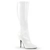 Pleaser Shoes By Pleaser USA Halloween Costume Footwear SEDUCE-2000 Pleaser Shoes White High Heel Knee High Boot