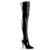 Pleaser Shoes By Pleaser USA SEDUCE-3000 Pleaser Shoes Black Patent Thigh High Boot
