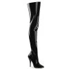 Pleaser Shoes By Pleaser USA SEDUCE-3010 Pleaser Shoes Black Patent Sexy Bedroom Boots Thigh High Boots