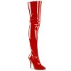 Pleaser Shoes By Pleaser USA SEDUCE-3010 Pleaser Shoes Red Patent Thigh Boots Thigh High Boots