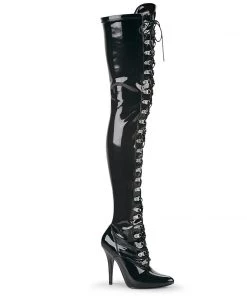 Pleaser Shoes By Pleaser USA Thigh High Boots SEDUCE-3024 Pleaser Shoe Lace Up Thigh High Boot