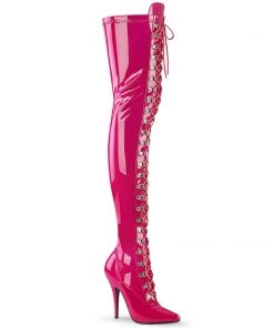Pleaser Shoes By Pleaser USA SEDUCE-3024 Pleaser Shoes Hot Pink Thigh High Sexy Boot