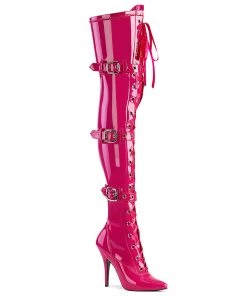 Pleaser Shoes By Pleaser USA Thigh High Boots SEDUCE-3028 Pleaser Shoes Hot Pink Thigh High Sexy Boot