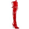Pleaser Shoes By Pleaser USA Thigh High Boots SEDUCE-3028 Pleaser Shoes Red Patent Thigh Boots