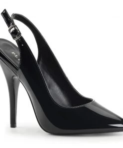 Pleaser Shoes By Pleaser USA SEDUCE-317 Pleaser Shoes Black Patent Sling Back Pump Sexy Pumps