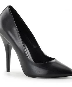 Pleaser Shoes By Pleaser USA SEDUCE-420 Pleaser Shoes Black Faux Leather High Heel Classic Pump Halloween Costume Footwear