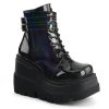 SHAKER-52 Black Hologram Gothic Boot By Demonia Shoes