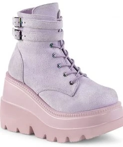 SHAKER-52 Demonia Shoes Lavender Gothic Boots