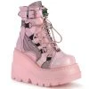 Demonia Shoes SHAKER-60 Baby Pink Hologram Demonia Boot