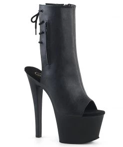 Pleaser Shoes By Pleaser USA Booties And Ankle High Boots SKY-1018 Black Hidden Pocket Platform Stripper Boot