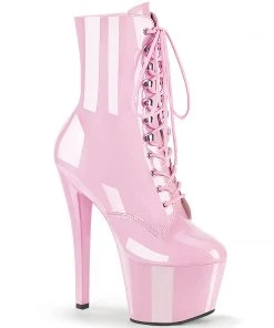 Pleaser Shoes By Pleaser USA SKY-1020 Pleaser Shoes Baby Pink Platform Stripper Boots Booties And Ankle High Boots