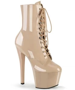 Pleaser Shoes By Pleaser USA Booties And Ankle High Boots SKY-1020 Pleaser Shoes Nude Color Platform Bootie