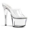 Pleaser Shoes By Pleaser USA SKY-301 Pleaser Shoes Clear Platform Stripper Slide Shoe 7 Inch Heels
