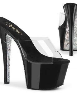 Pleaser Shoes By Pleaser USA 7 Inch Heels SKY-301CRS Rhinestone Stripper Shoes