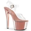 Pleaser Shoes By Pleaser USA SKY-308 Pink Chrome High Heel Stripper Shoe