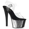 Pleaser Shoes By Pleaser USA SKY-308CP-3 Pleaser Shoes Chrome Shattered Glass Design Pole Dancing Shoes 7 Inch Heels