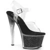 Pleaser Shoes By Pleaser USA SKY-308G-T Smoke Tinted Glitter Platform Stripper Shoe 7 Inch Heels
