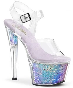 Pleaser Shoes By Pleaser USA SKY-308MC Pleaser Shoes Mermaid Scale Stripper Shoes