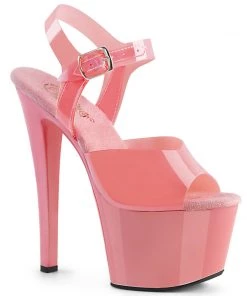 Pleaser Shoes By Pleaser USA SKY-308N Pleaser Shoes Jelly Stripper Shoes 7 Inch Heels