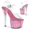Pleaser Shoes By Pleaser USA SKY-308OF Pleaser Shoes Pink 7 Inch Stripper Shoes 7 Inch Heels