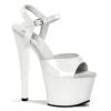 Pleaser Shoes By Pleaser USA SKY-309 Pleaser Shoes White Patent Stripper Shoe
