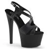 Pleaser Shoes By Pleaser USA SKY-330 Pleaser Shoes Black Patent Strappy Slingback Stripper Shoe