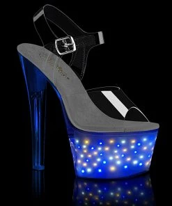Pleaser Shoes By Pleaser USA ECHOLITE-708 Pleaser Shoes Sound Activated Light Up Stripper Shoe